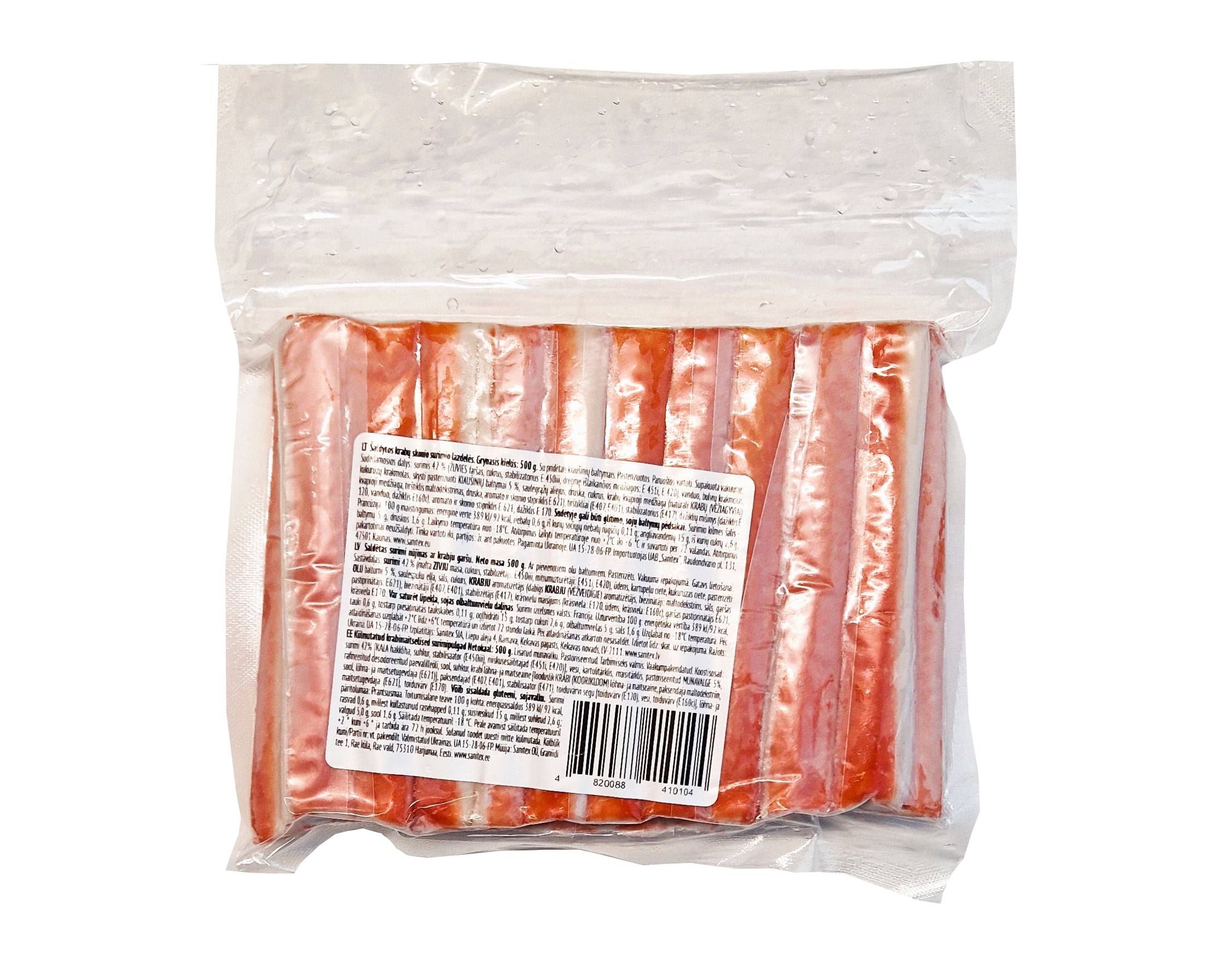 Frozen crab-flavoured surimi sticks, 42%, 500 g