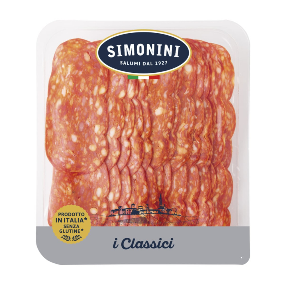 Spicy dry-cured pork salami SPIANATA PICCANTE, sliced