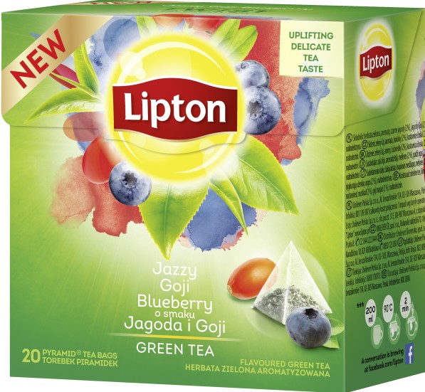 Green tea LIPTON blueberry and goji, 20 x 1,4 g