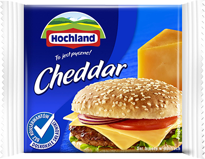 Lydytas sūris HOCHLAND Čeder, riekelėmis, 130 g