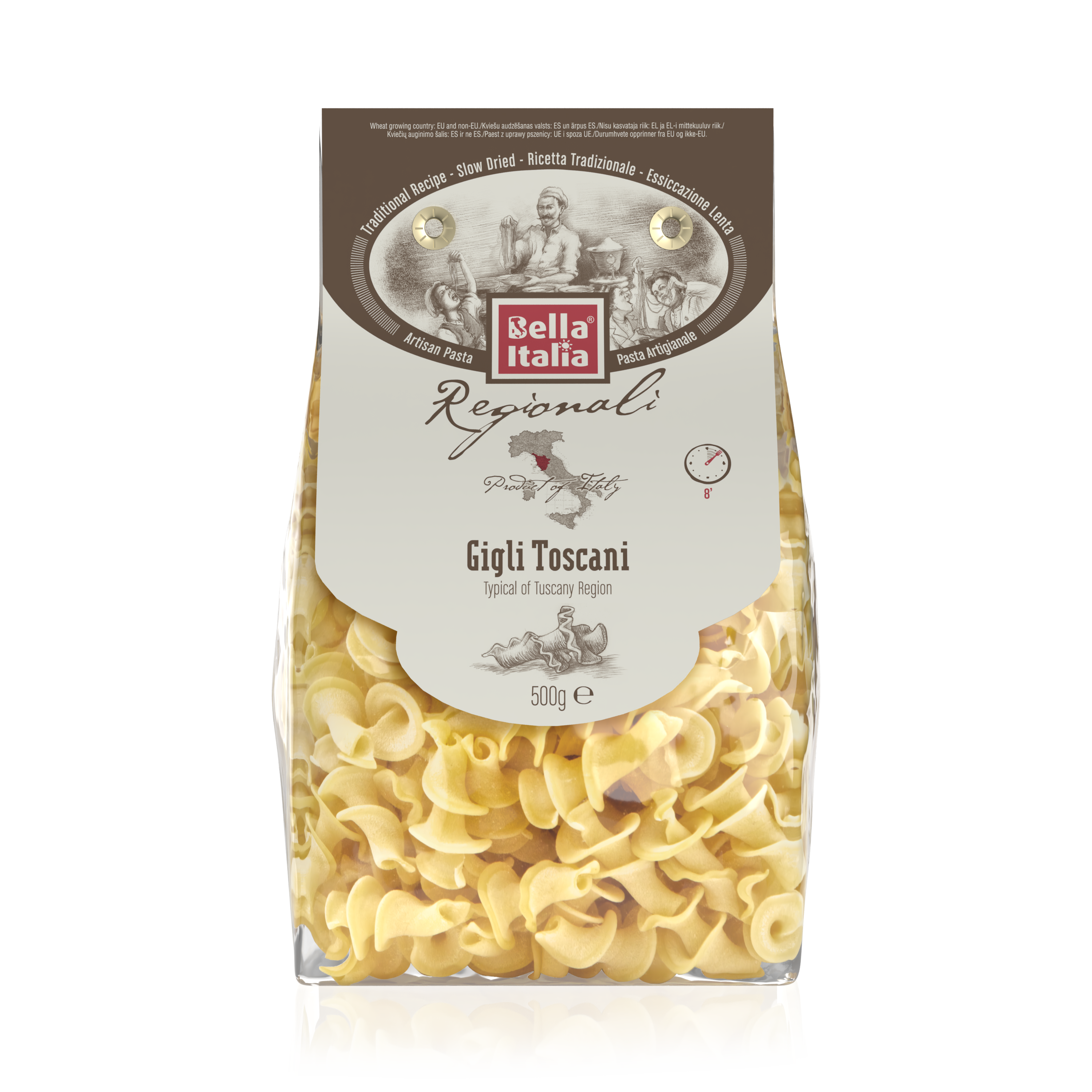 Kietagrūdžiai makaronai BELLA ITALIA, Gigli Toscani, 500 g