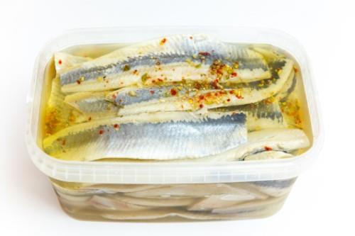 Herring, fillet, salted, kg,  in oil,  without skin, 4kg