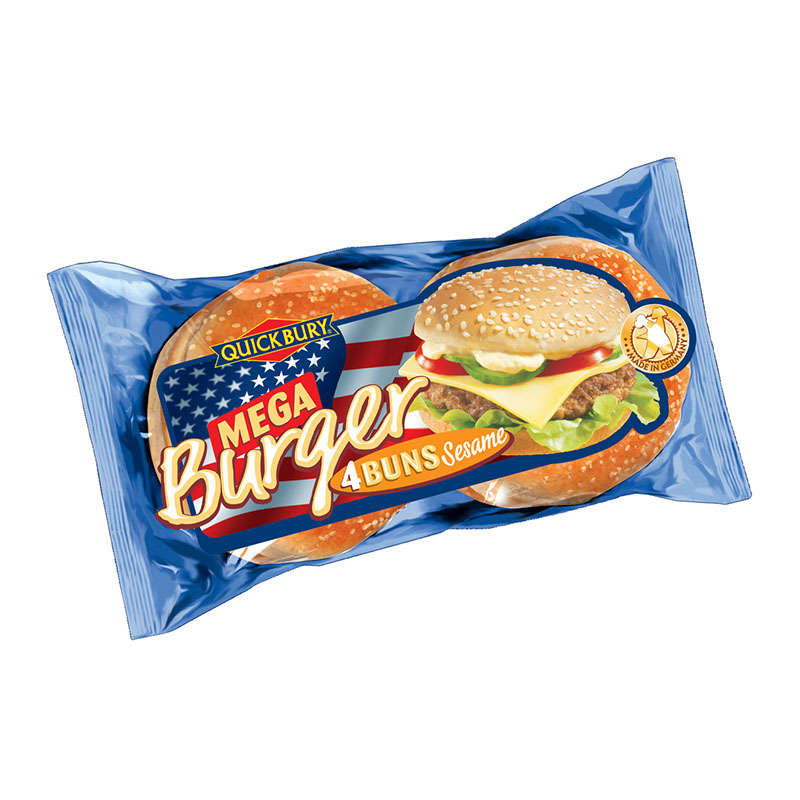 Mega sesame burger buns, 4 pcs., 300 g