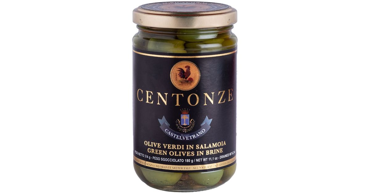 Green olives in brine