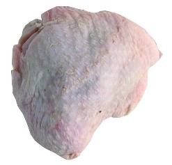 Broiler Chicken Thighs, chilled in a block in a box 10 kg.