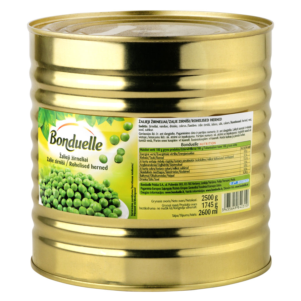 BONDUELLE garden peas, 2,5 / 1,745 kg