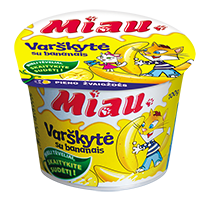 Ekologiška varškytė su bananais MIAU, rieb. 6%, 100 g