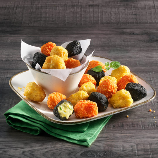 Frozen spicy cheese snack Black chili cheese nuggets, 1 kg