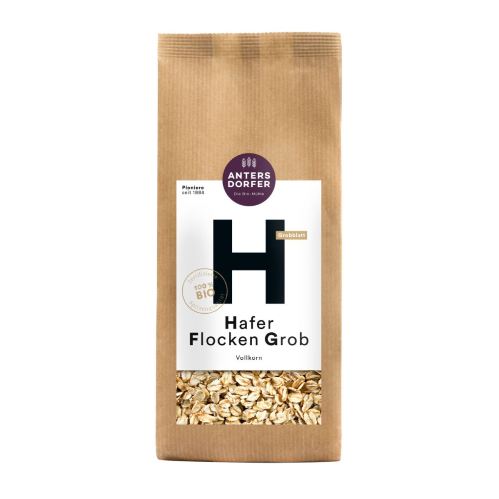 Whole grain, large, organic oat flakes