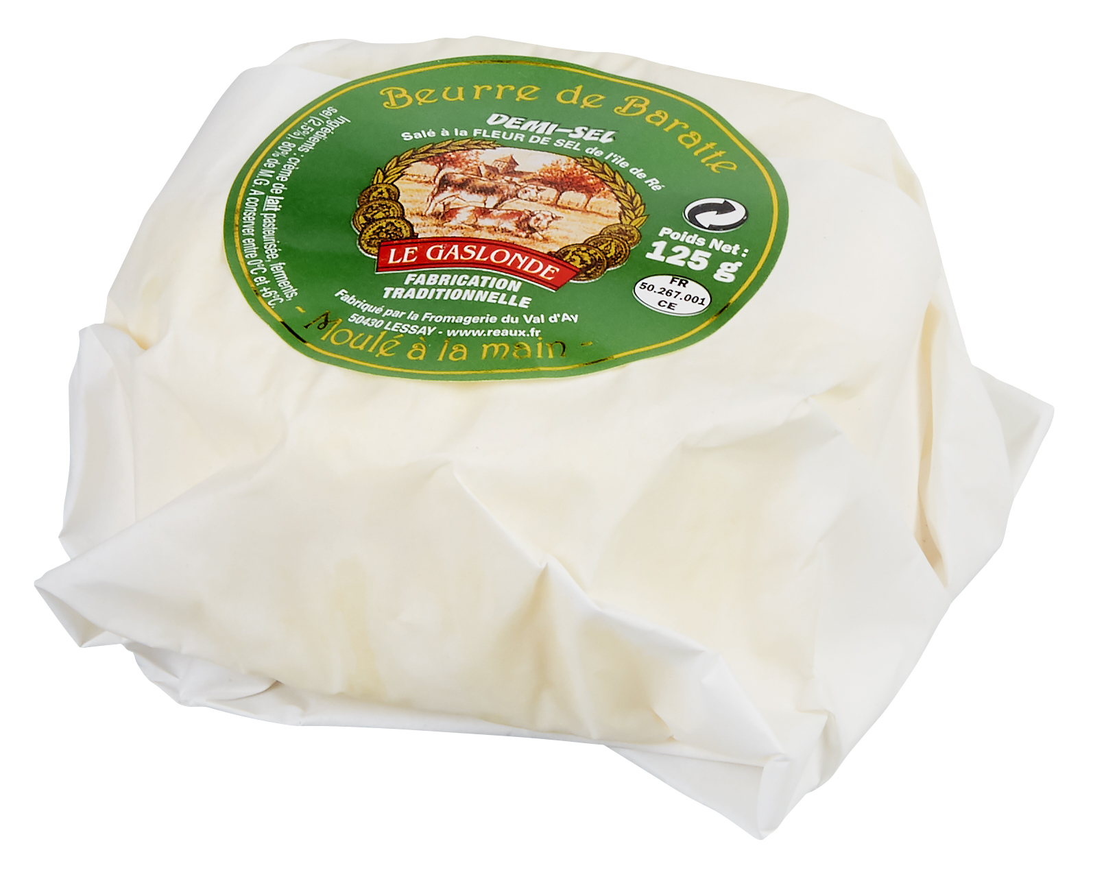 Butter from Cotentin region, handly formed, 82%, 125 g