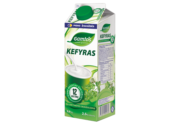 Kefir GAMTOS, 2.5%, with 12 bacteria and dietary fiber, 900 g