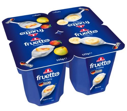 Rauginto pieno desertas FRUTO CREAMY, su persikais, kriaušėmis ir bananais, 4vnt. x 125 g 4,7 % rieb