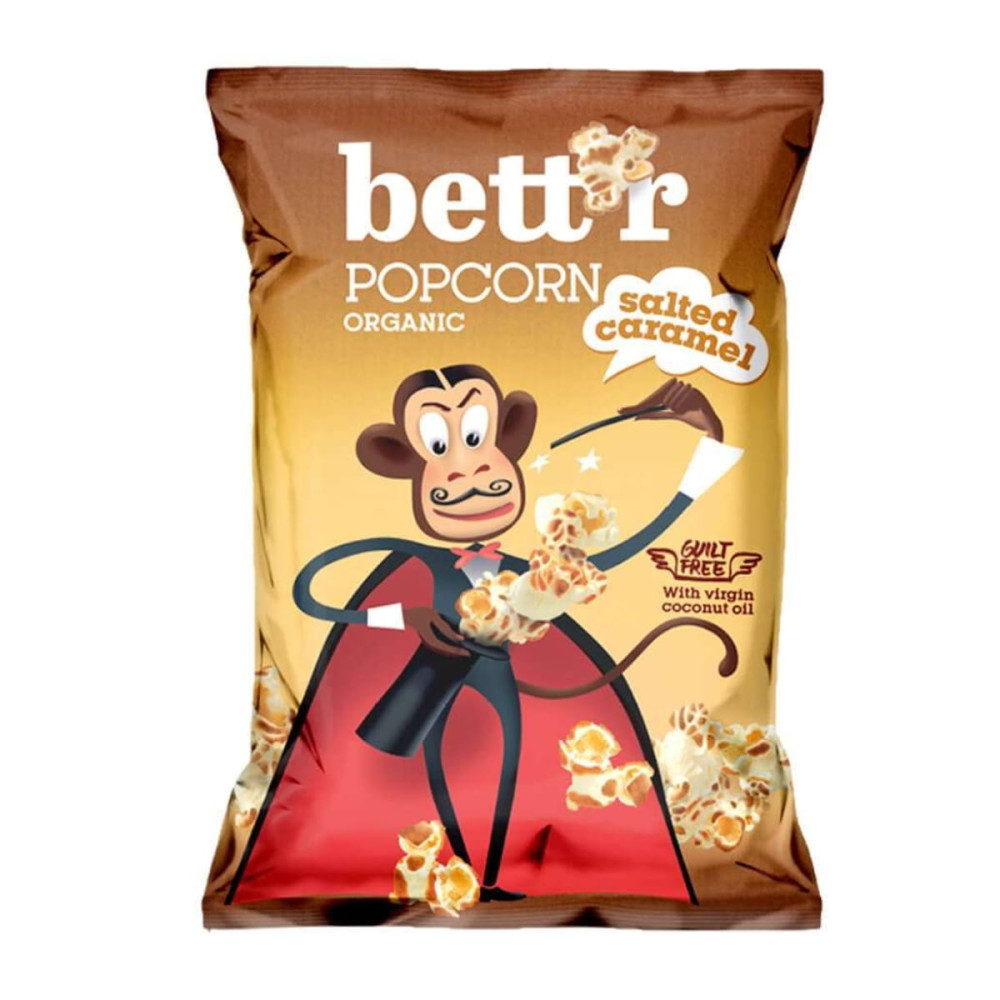 Organic popcorn with cheesy caramel