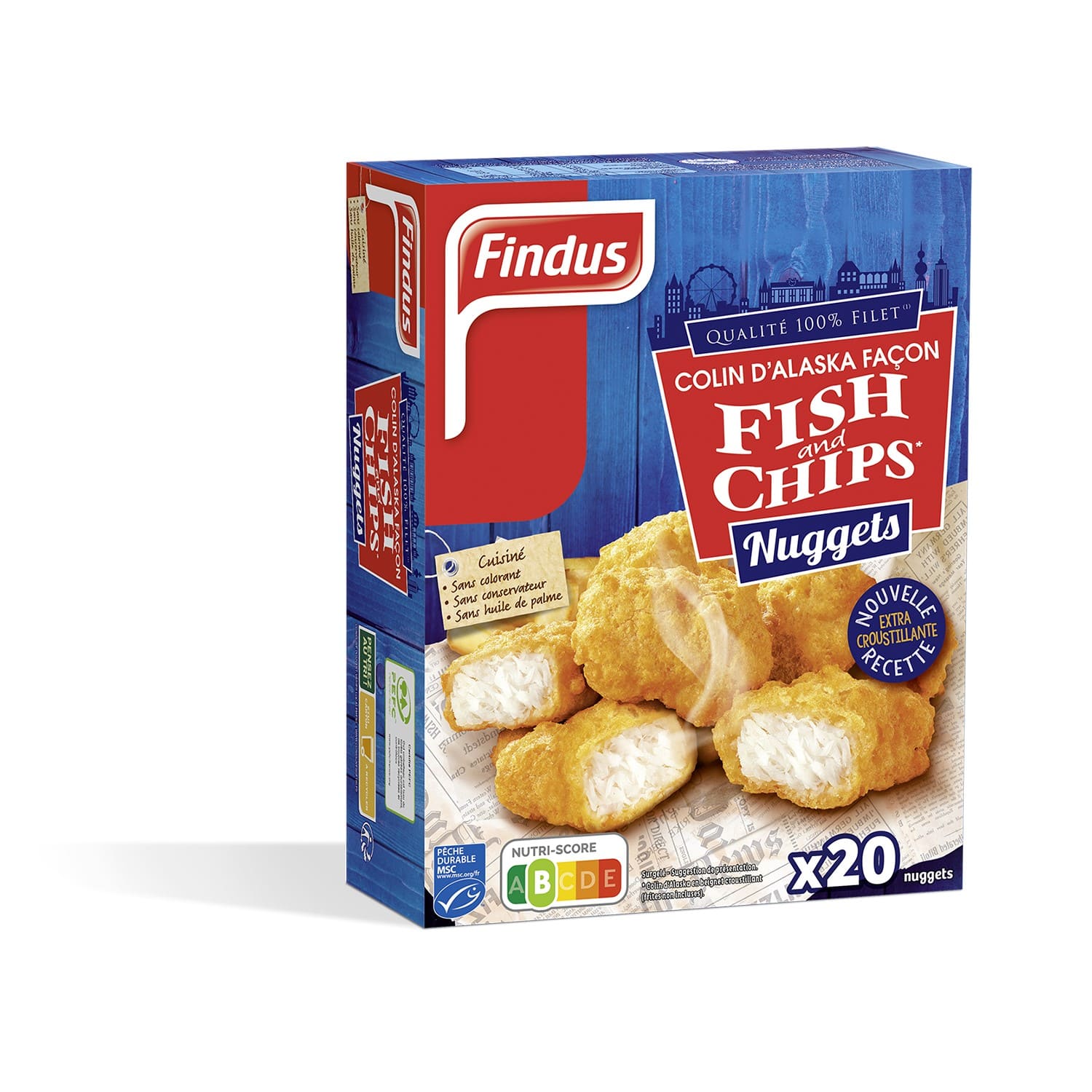 Alaska pollock nuggets, FINDUS, Fish & Chips, Nuggets 490 g