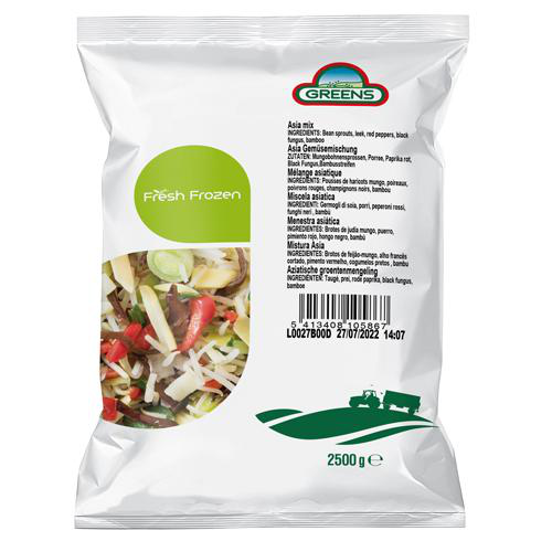 Frozen IQF vegetables GREENS, mix WOK Asia, 2,5 kg