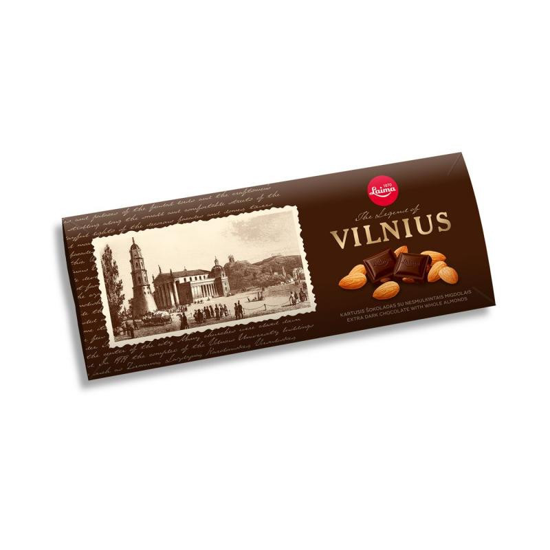 Bitter chocolate LAIMA Vilnius, with almonds, 190g