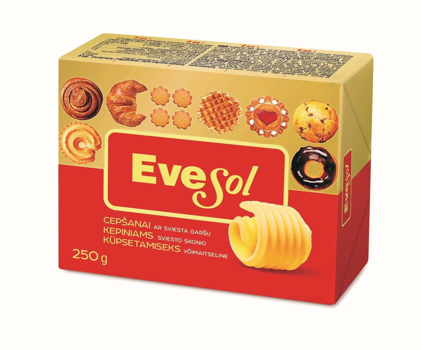 EVESOL Margarine for frying with butter taste, 72%, 250 g