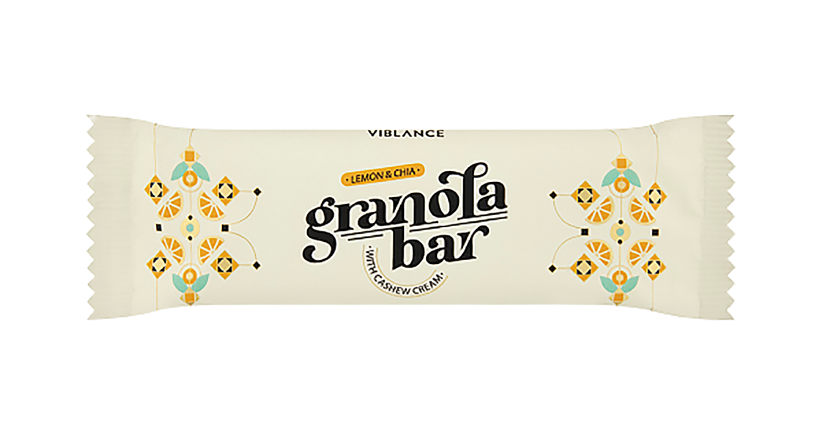 Granola bar with lemons and chia seeds