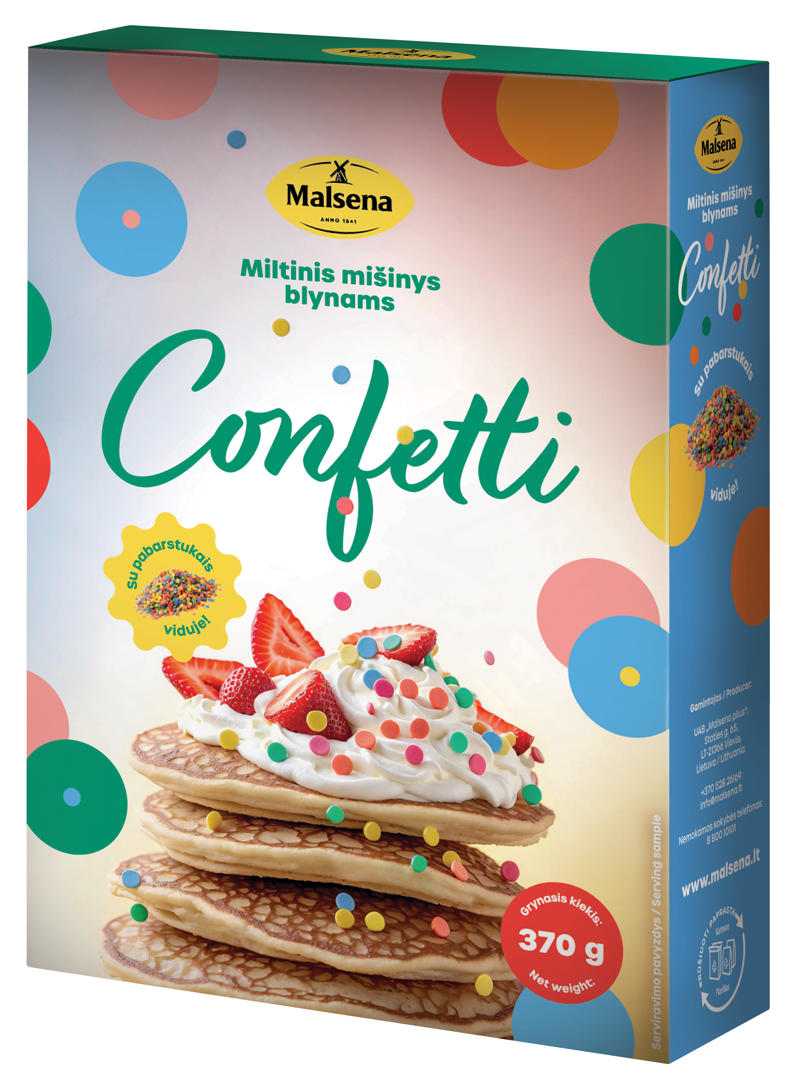 Flour mixture MALSENA, CONFETTI, for pancakes, 370 g