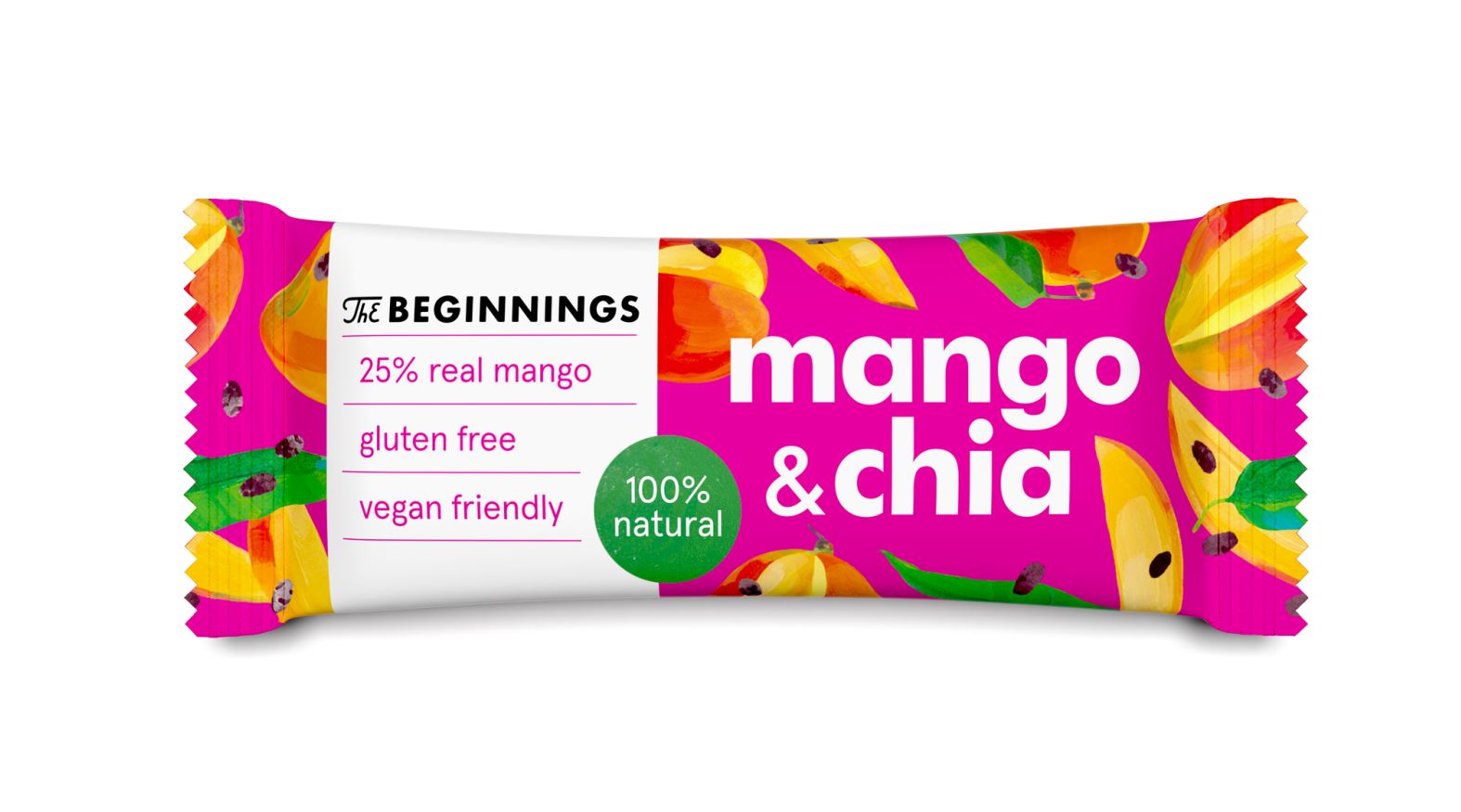 Vegan bar The BEGINNINGS, with mango and chia seeds, 40 g