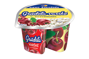 GRŪDĖTA varškė su vyšniomis, 7% , 150g