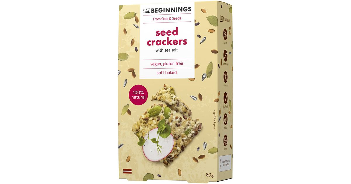 Seed crackers with sea salt