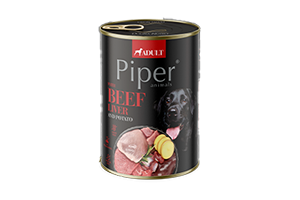 Šunų ėdalas su jautienos kepenimis ir bulvėmis PIPER 400g