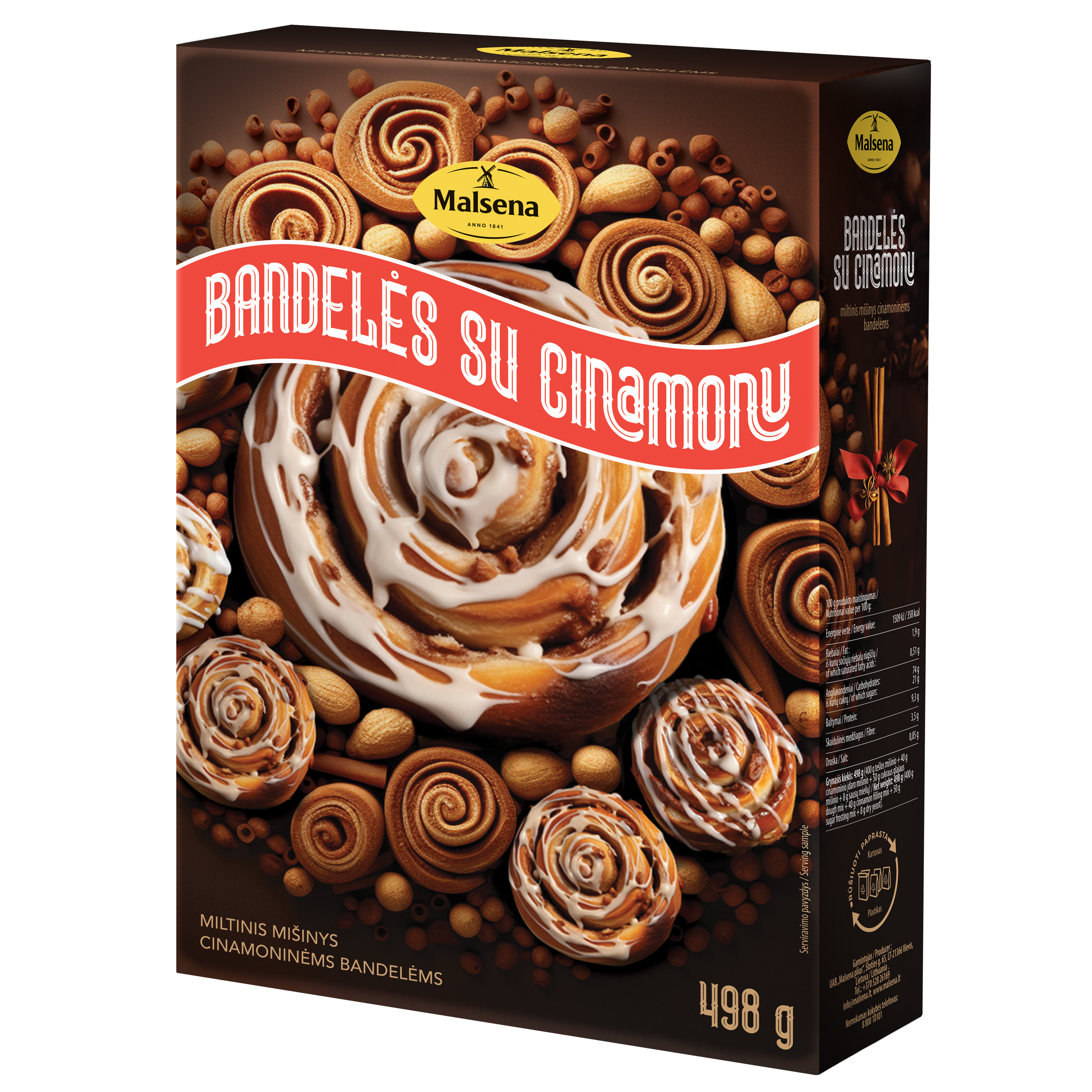 Flour mixture MALSENA, for cinnamon buns, 498 g