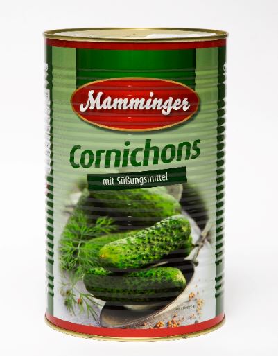 Marinuoti kornišonai MAMMINGER, 4kg / 2,2 kg