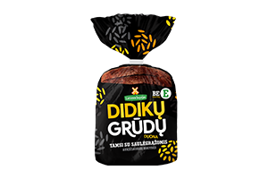 DIDIKŲ grūdų tamsi forminė duona su saulėgrąžomis, 340g