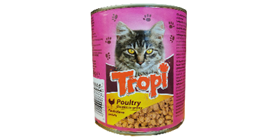 Kačių konservai su paukštiena TROPI, 830g