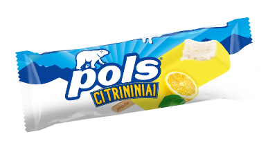 Citrininiai grietininiai ledai su citrinos skonio glaistu POLS, 120 ml