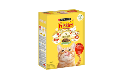 Dry cat food with beef, chicken, and vegetables FRISKIES 1kg