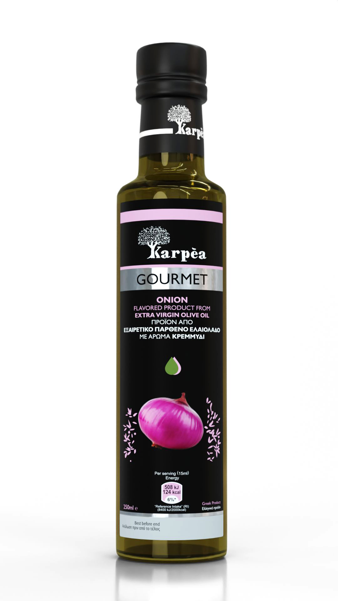 Olive oil KARPEA, Gourmet, extra virgin, onion flavor, 250 ml