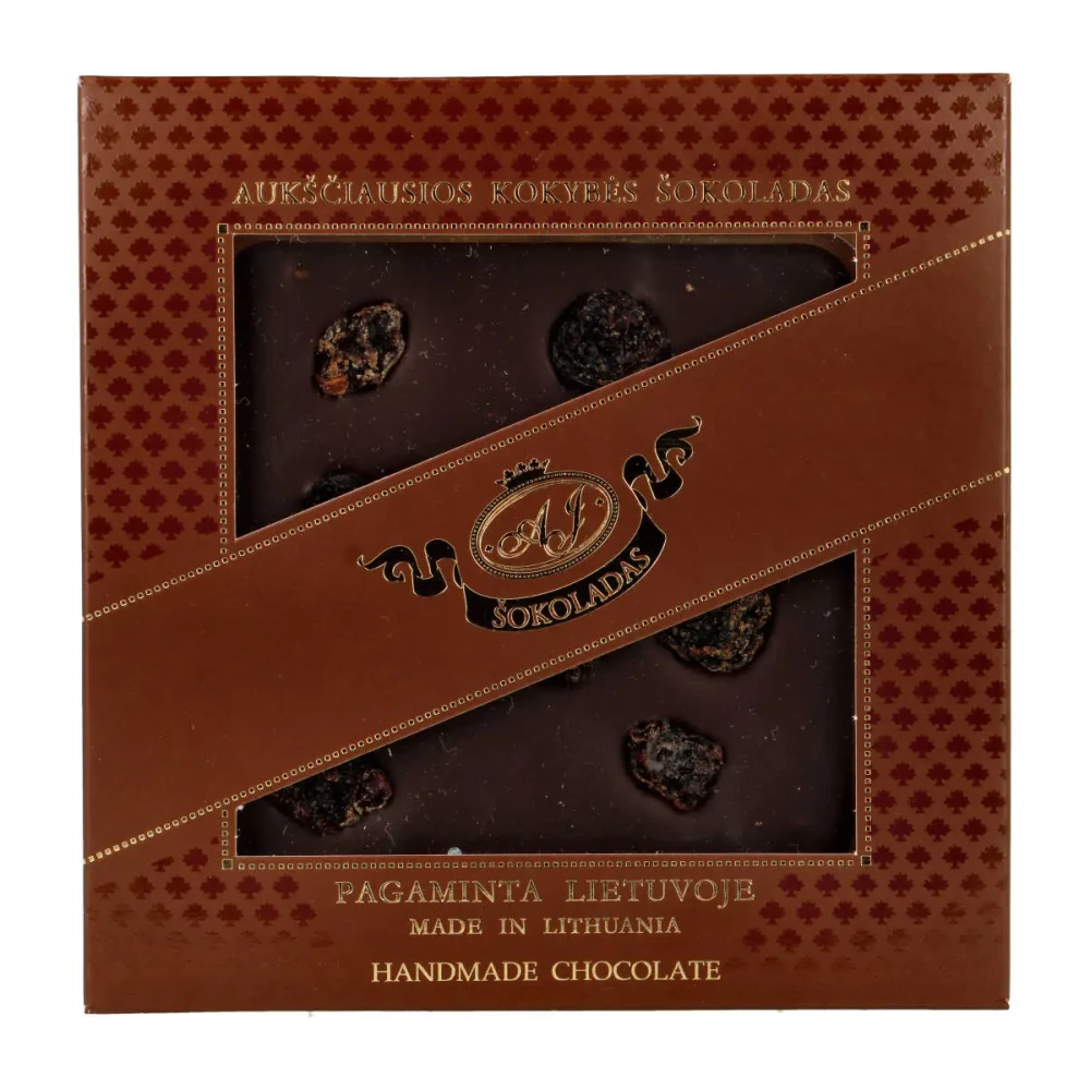 Šokoladas be pridėtojo cukraus su razinomis