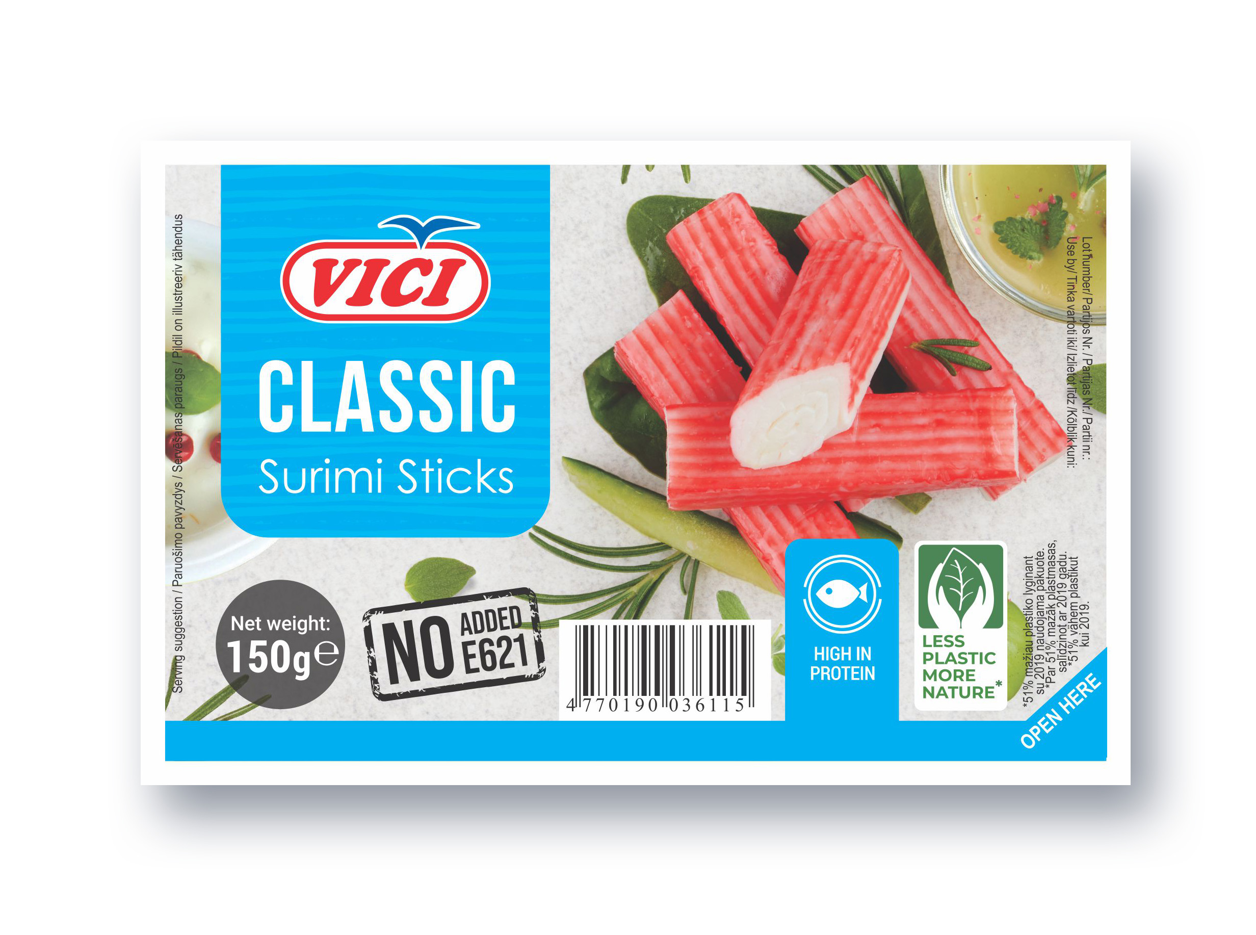 Krabų lazdelės VIČI, atvėsintos, 150 g