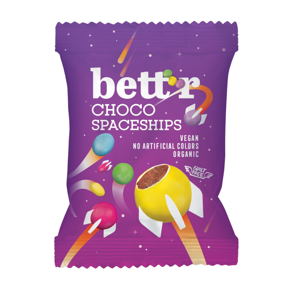 Chocolate candies CHOCO SPACESHIPS, organic