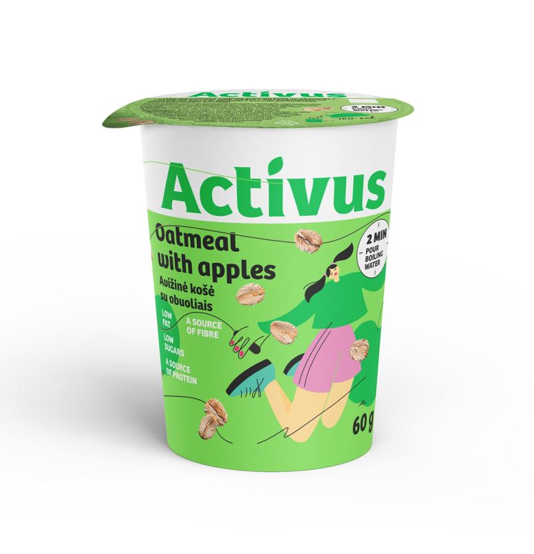 Oatmeal porridge ACTIVUS, with apples, 60 g
