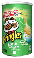 Bulvių traškučiai PRINGLES (grietinės ir svogūnų skonio), 70 g