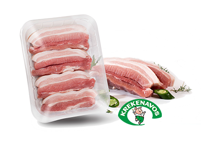 Atšaldyta kiaulienos šoninė su oda be papilvės, 360 g