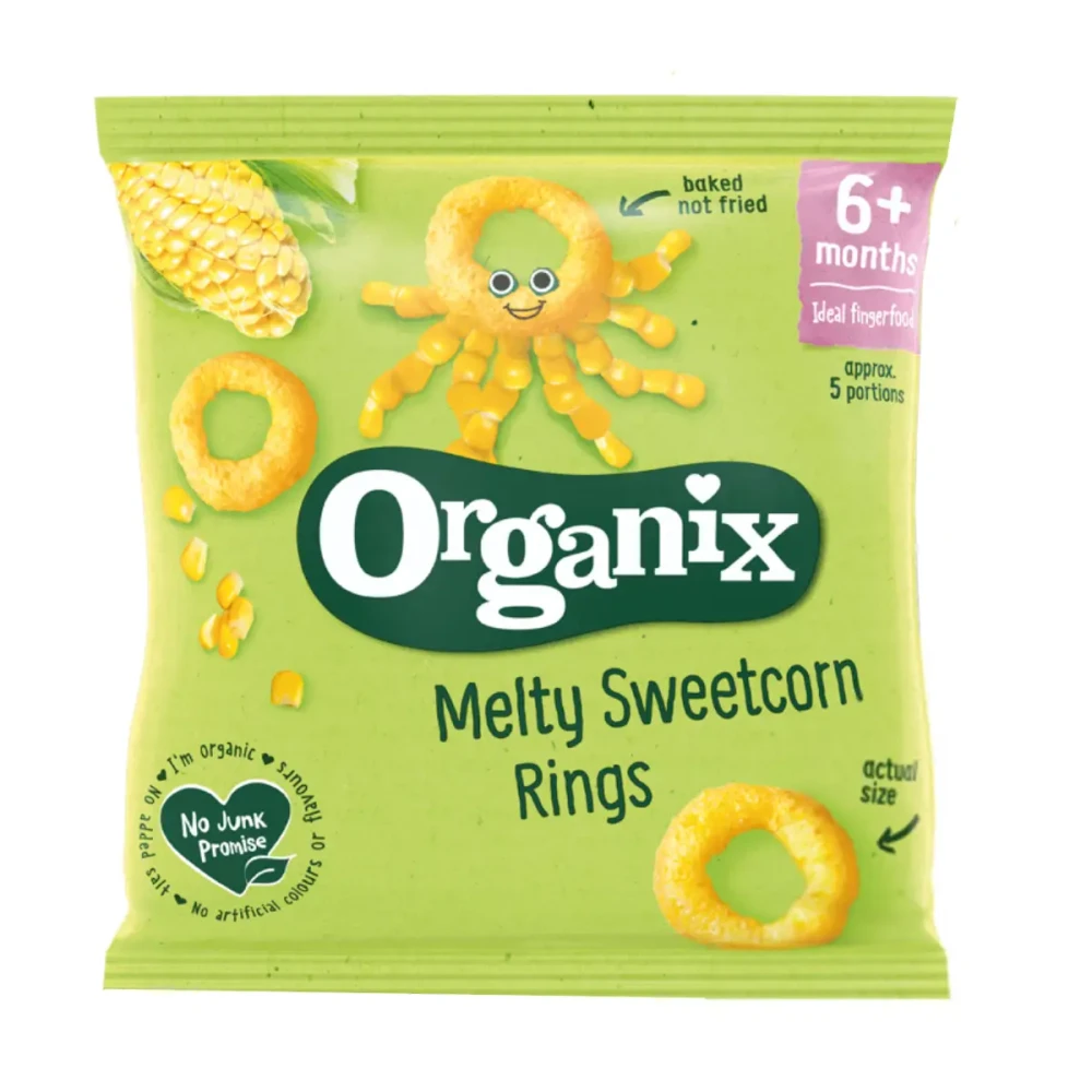 Corn crackers SWEETCORN RINGS, suitable for 7 months and up, organic