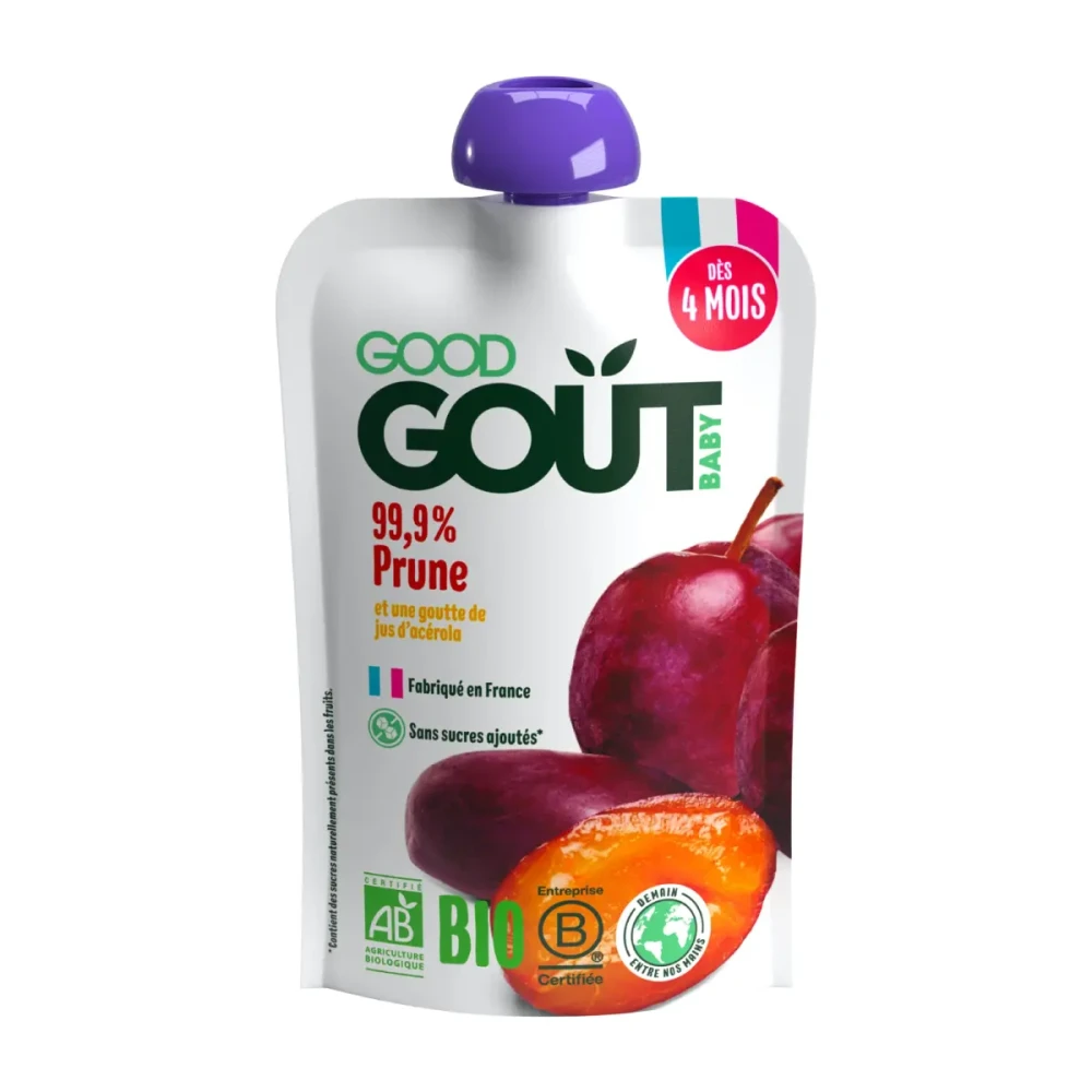 Plum puree, for 4 months and older, organic