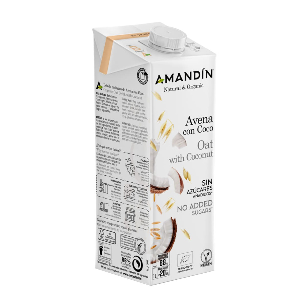 Organic oat and coconut drink