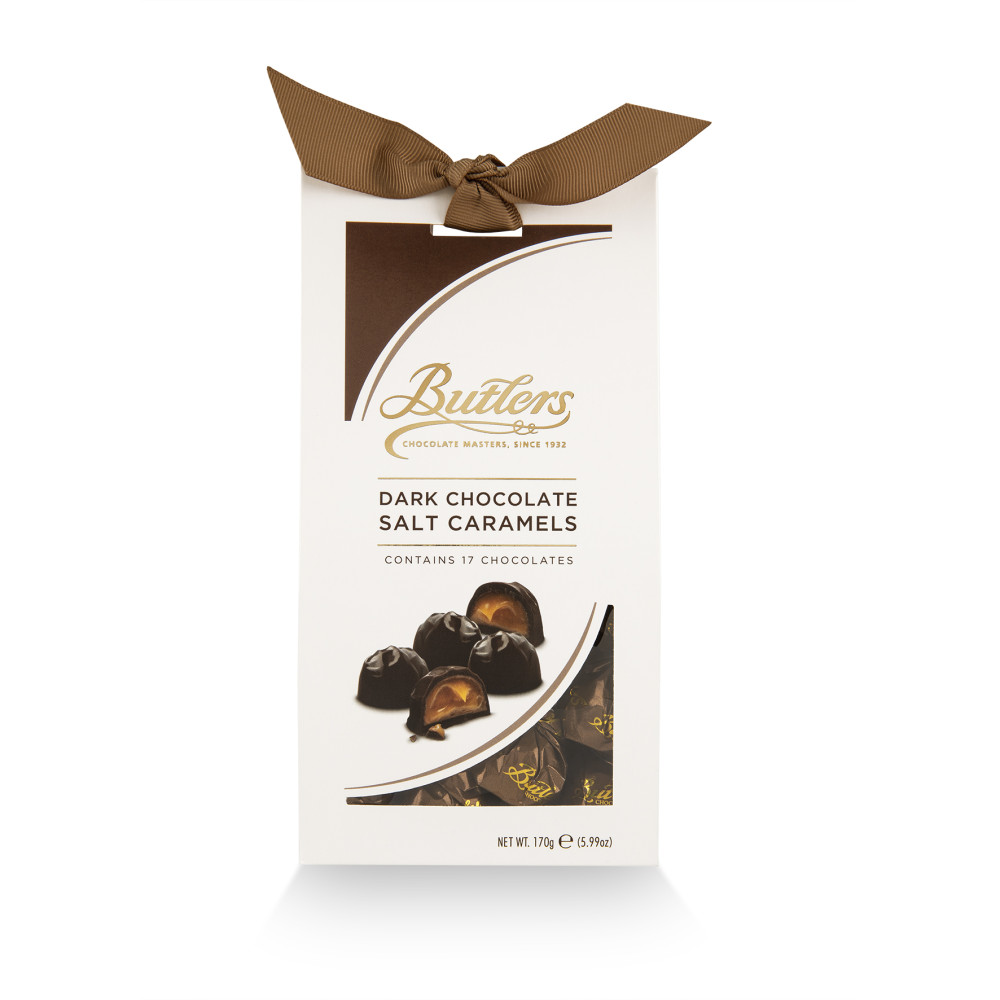 Šokoladinių saldainių rinkinys DARK CHOCOLATE SALT CARAMELS