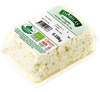 Pusriebė varškė DOBILAS, 9 % rieb., ekologiška