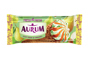 Kriaušių skonio ledai su sūrios karamelės įdaru AURUM, 150ml