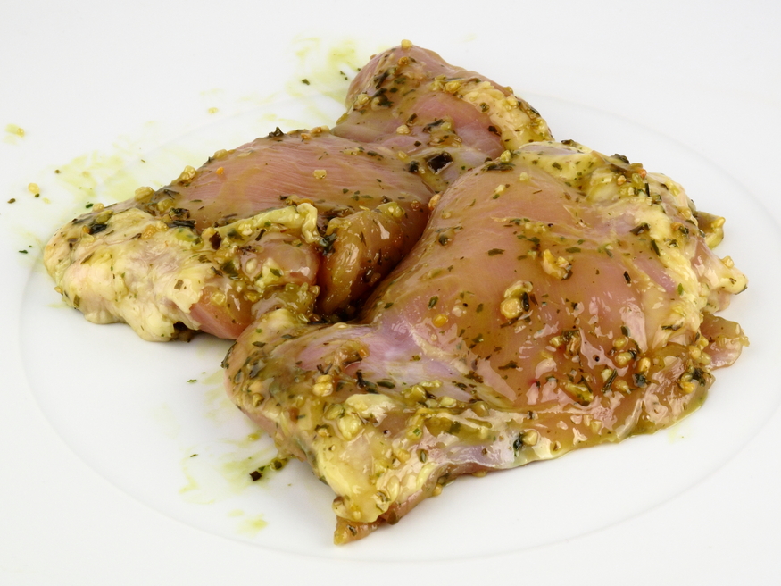 Chicken thigh meat steak wild garlic marinade ~3kg MAP