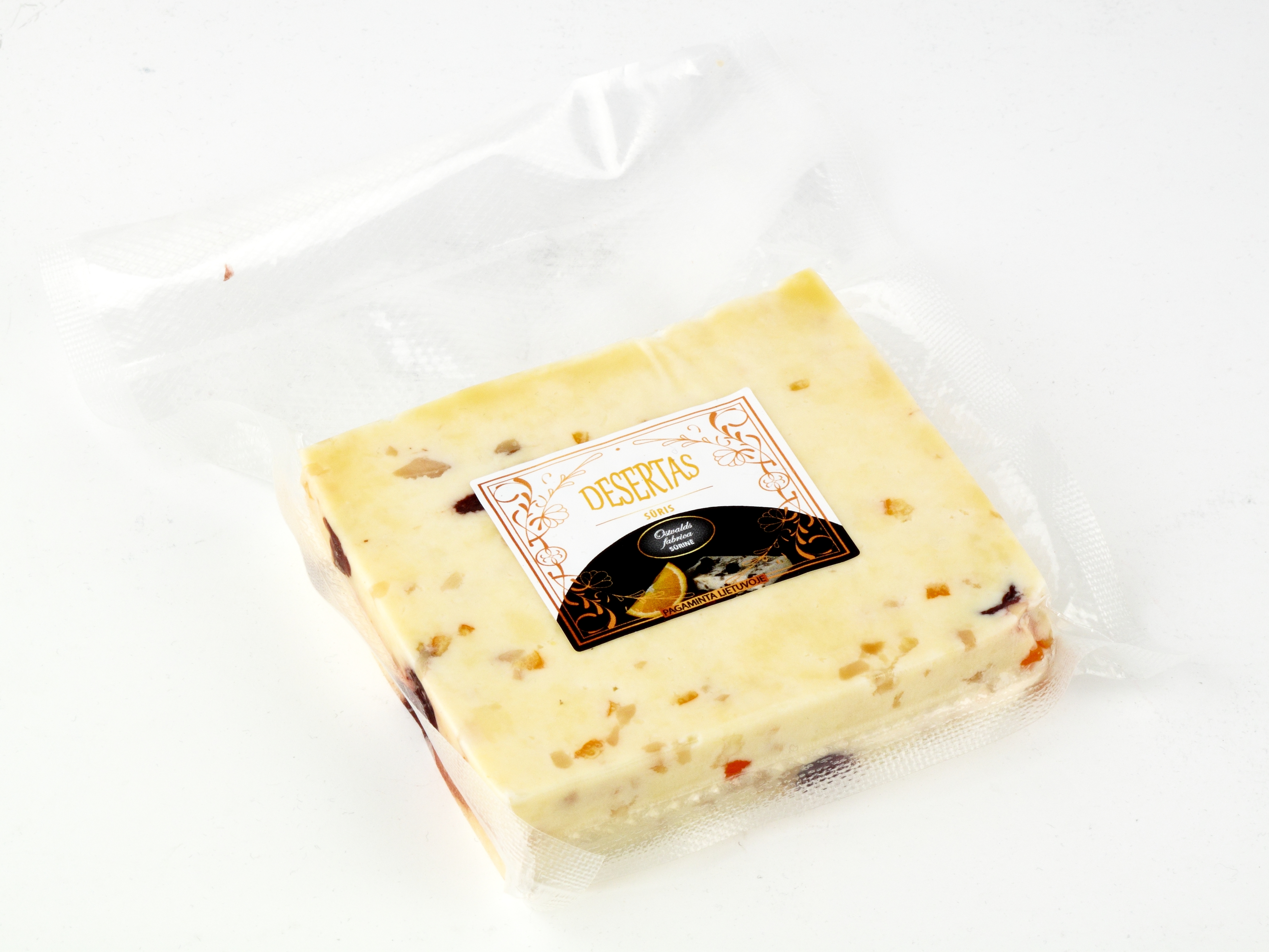 Sweet milk cheese with cranberries,oranges,oasted nuts 26,5% rieb~300-400g