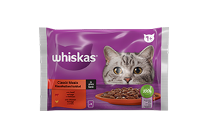 WHISKAS canned cat food meat selection 4x85g