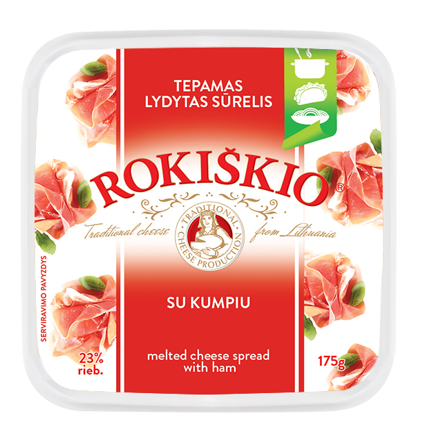 Melted cheese ROKIŠKIO, with bacon, 23%, 175 g